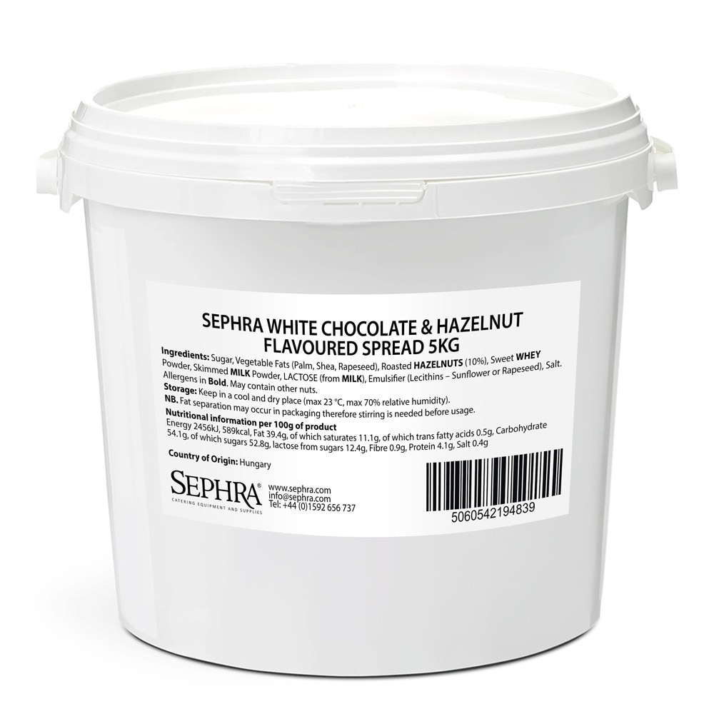 Sephra White Chocolate Hazelnut Spread 5kg